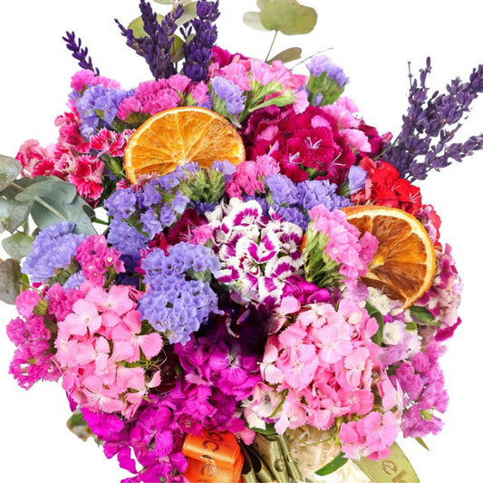 Color Crush – Yeşil Vazoda Renkli Mevsim Çiçekleri