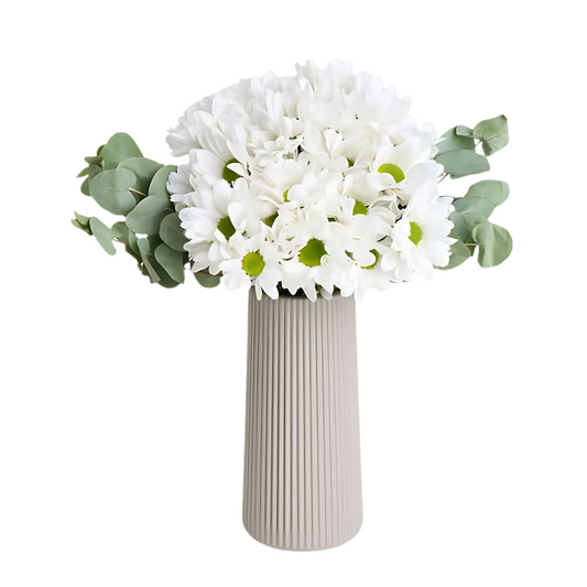 Bej Vazoda Beyaz Papatyalar - Rosentra | Premium Flowers