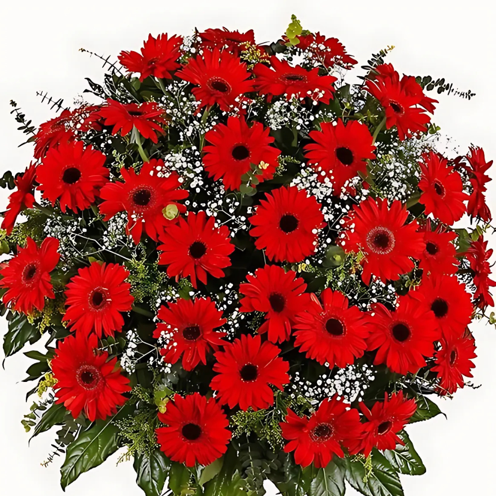 Kırmızı Gerberalardan Hazırlanmış Ferforje Aranjmanı - Rosentra | Premium Flowers