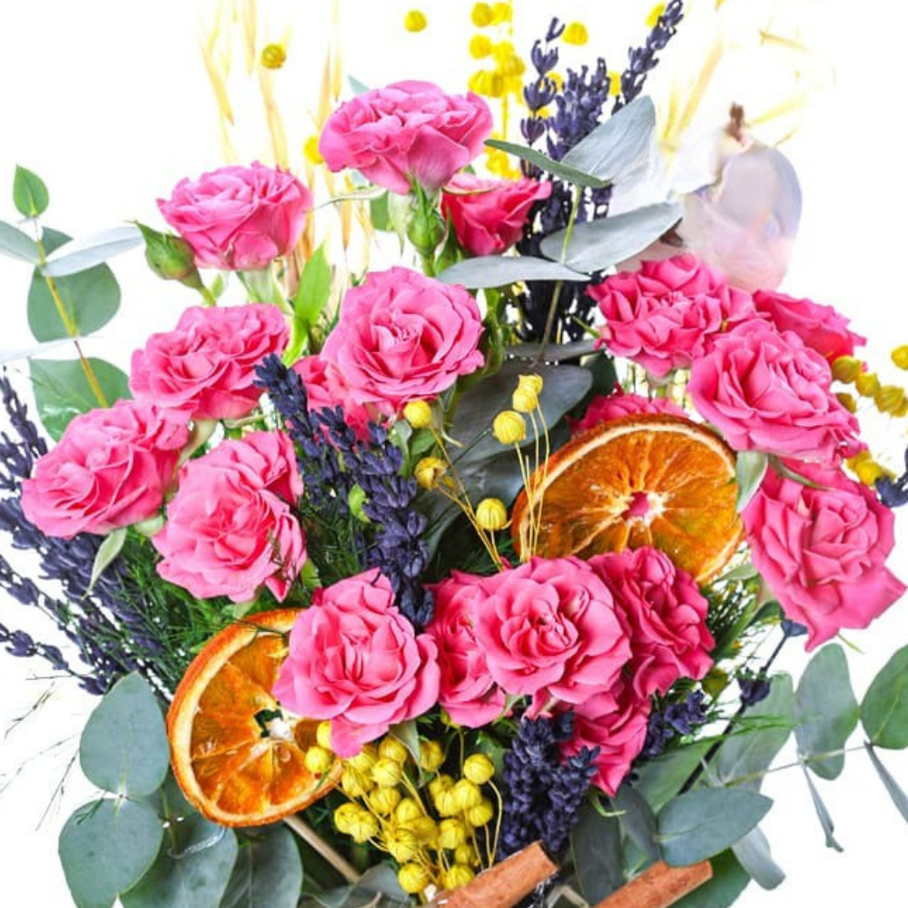 Bloom Charge – Cam Vazoda Karışık Çiçek Aranjmanı