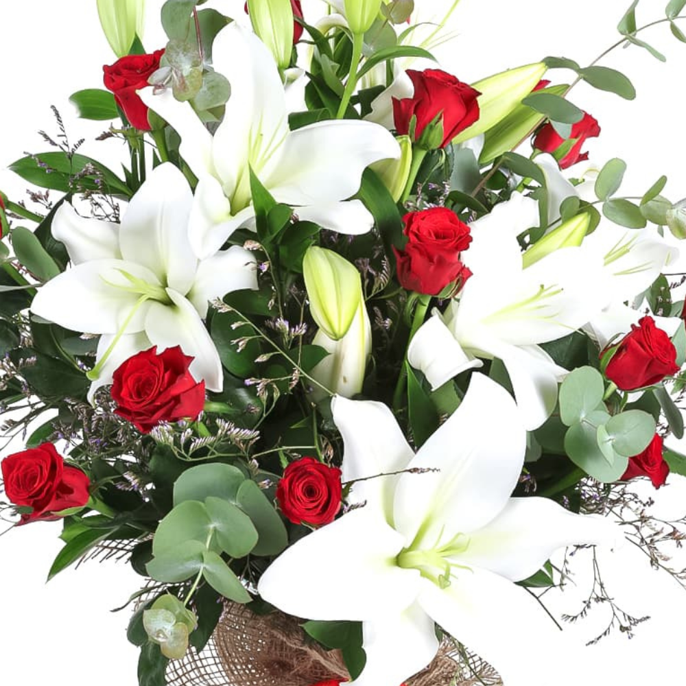 Scarlet Soul – Cam Vazoda Lilyum ve Kırmızı Güller