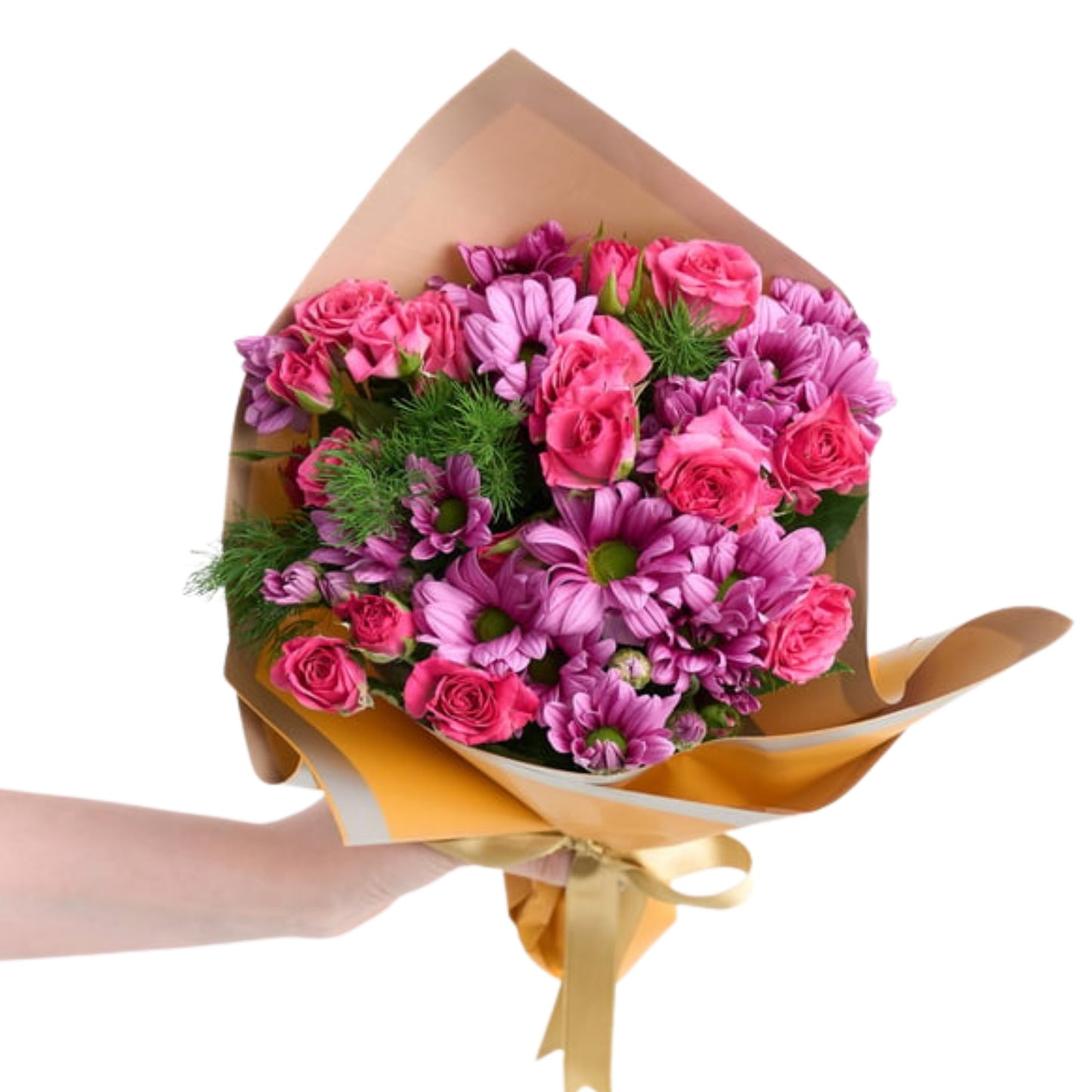 Sunny Touch – Sarı Bukette Çardak Gül ve Papatya