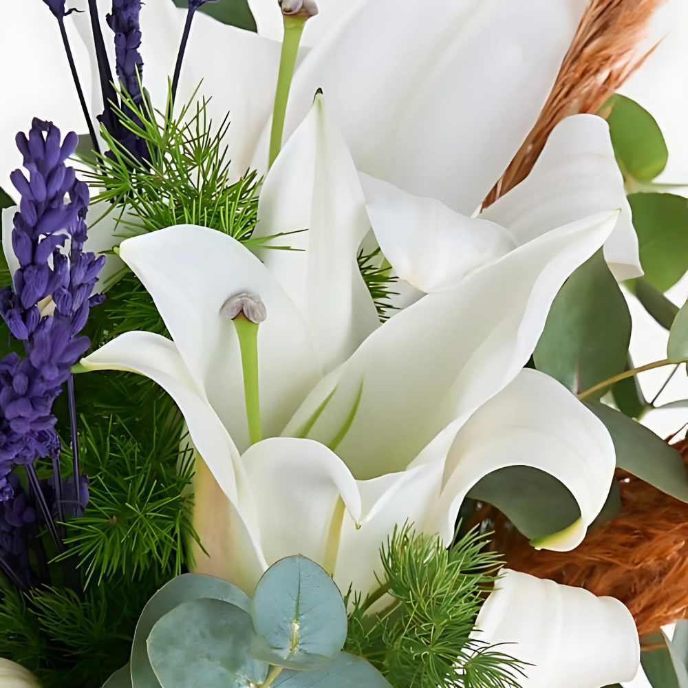 Lily White – Yeşil Vazoda Beyaz Lilyumlar