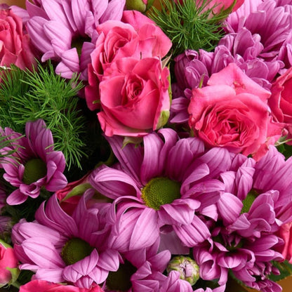 Sunny Touch – Sarı Bukette Çardak Gül ve Papatya