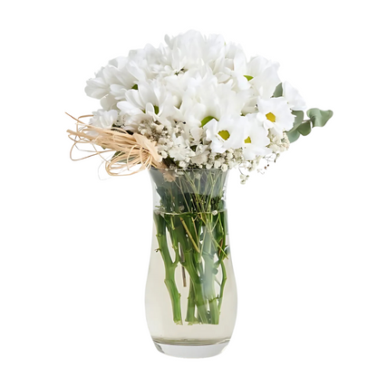 Cam Vazoda Beyaz Papatyalar - Rosentra | Premium Flowers