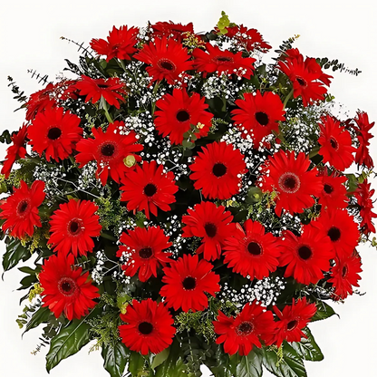 Kırmızı Gerberalardan Hazırlanmış Ferforje Aranjmanı - Rosentra | Premium Flowers