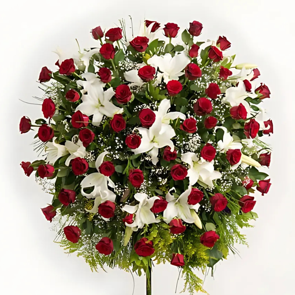 Görkemli Tören Ferforje Gül ve Lilyum Aranjmanı - Rosentra | Premium Flowers