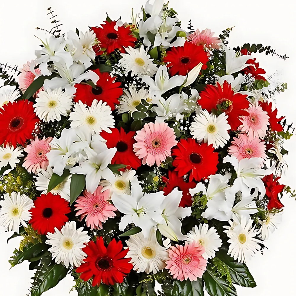Renkli Gerbera ve Lilyumlardan Hazırlanmış Ferforje Aranjmanı - Rosentra | Premium Flowers