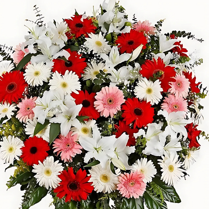 Renkli Gerbera ve Lilyumlardan Hazırlanmış Ferforje Aranjmanı - Rosentra | Premium Flowers