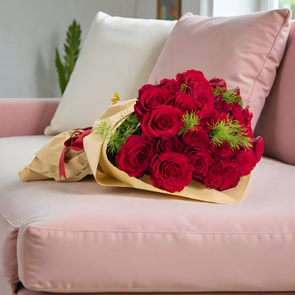 Red Passion – Kraft Bukette 25 Kırmızı Gül