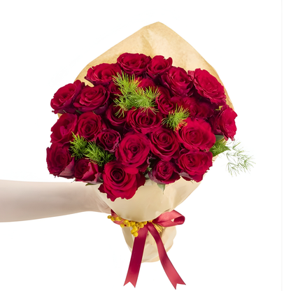 Red Passion – Kraft Bukette 25 Kırmızı Gül