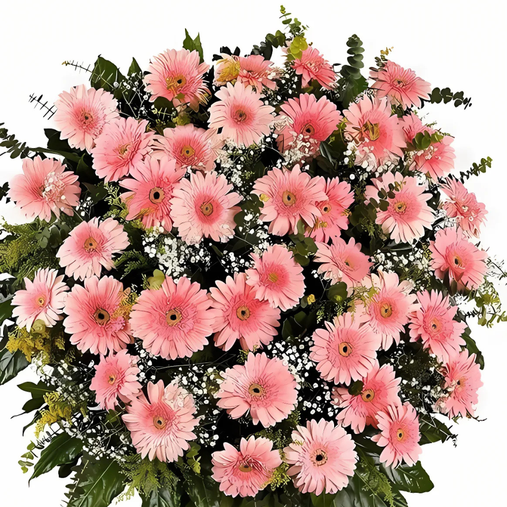 Pembe Gerberalardan Hazırlanmış Ferforje Aranjmanı - Rosentra | Premium Flowers