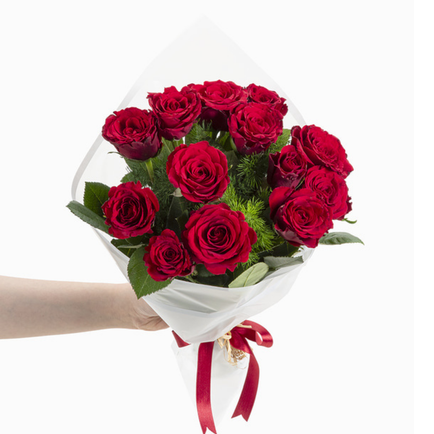 Classic Love – Beyaz Bukette 13 Kırmızı Gül