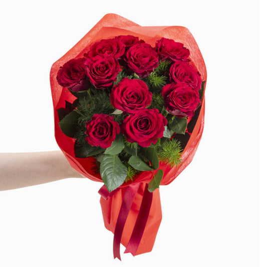 Red Statement – Kırmızı Elyaf Bukette 11 Kırmızı Gül