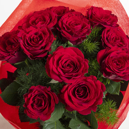 Red Statement – Kırmızı Elyaf Bukette 11 Kırmızı Gül