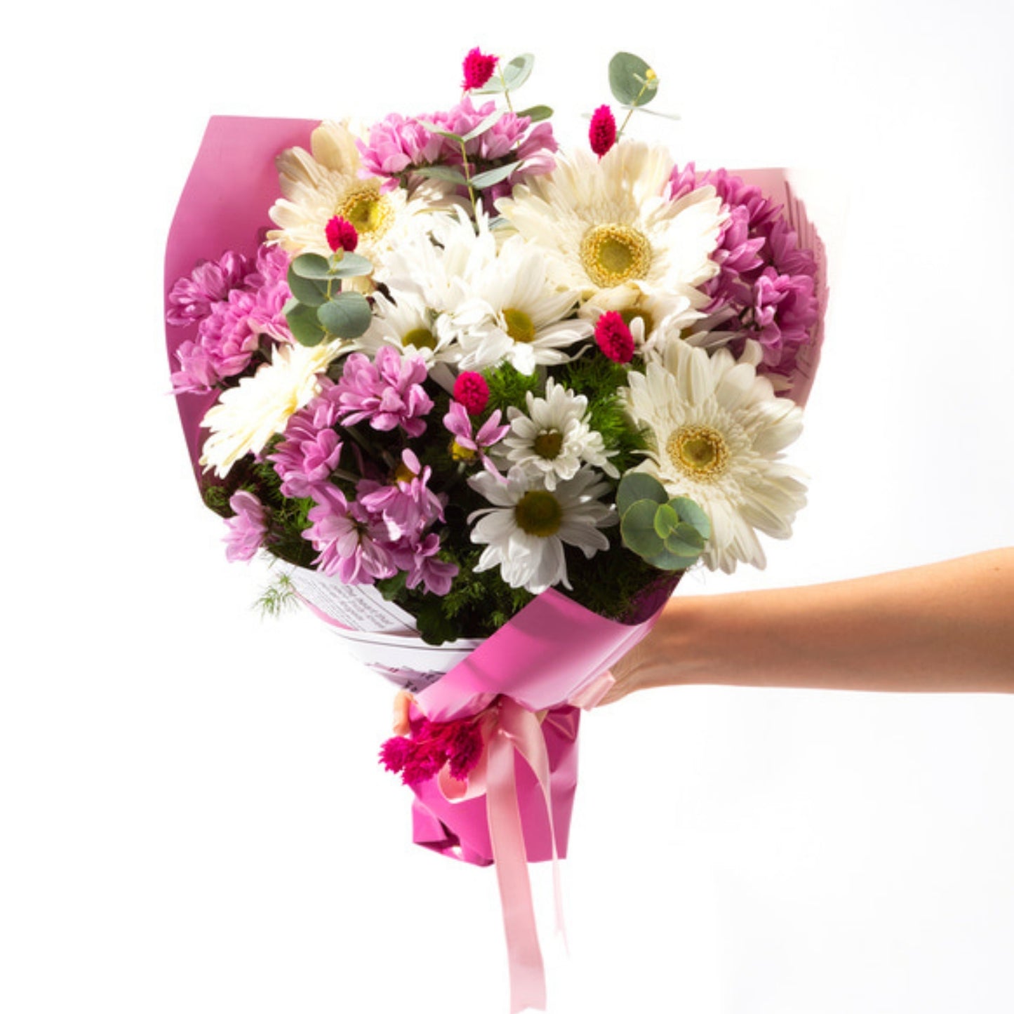 Soft Meadow – Lila Bukette Gerbera ve Papatya