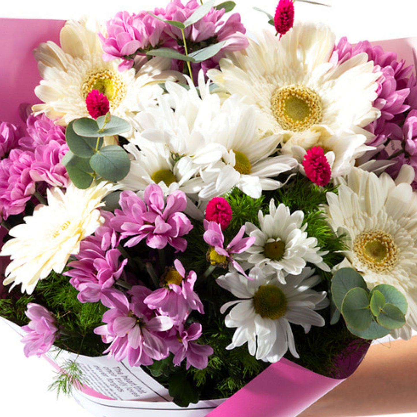 Soft Meadow – Lila Bukette Gerbera ve Papatya