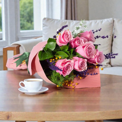 Peach Whisper – Somon Bukette Pembe Gül ve Lavanta