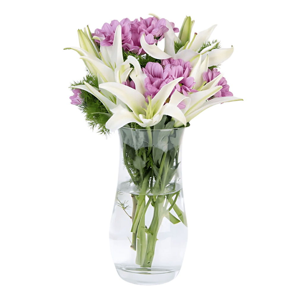 Vazoda Lilyum ve Pembe Papatya - Rosentra | Premium Flowers
