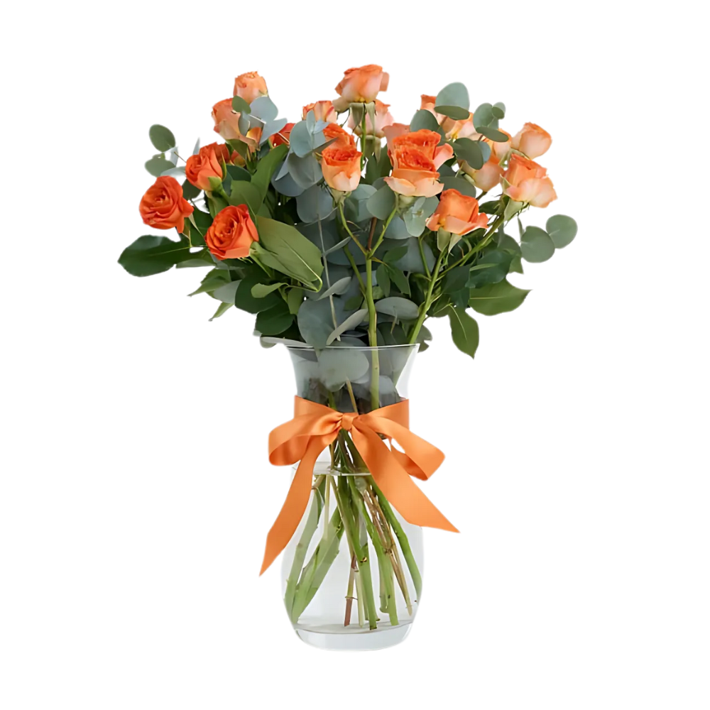 Citrus Charm – Vazoda Turuncu Çardak Güller
