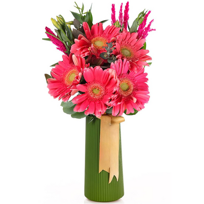 Coral Bay – Yeşil Vazoda Gerberalar